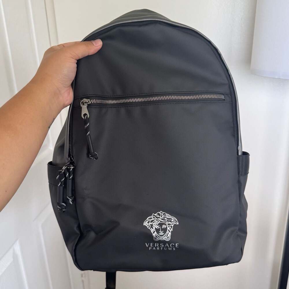 Versace Parfums Black Nylon Backpack